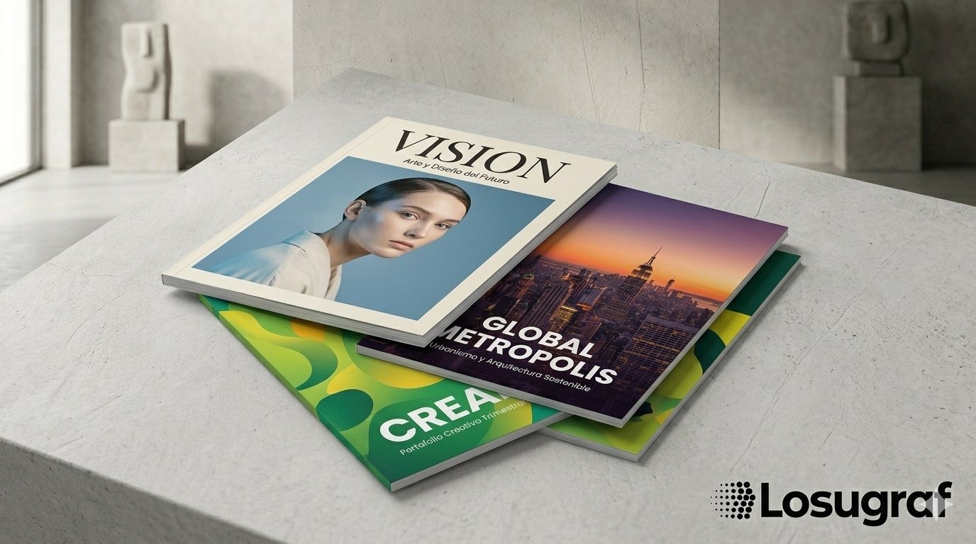 Revistas con encuadernado y acabados finos